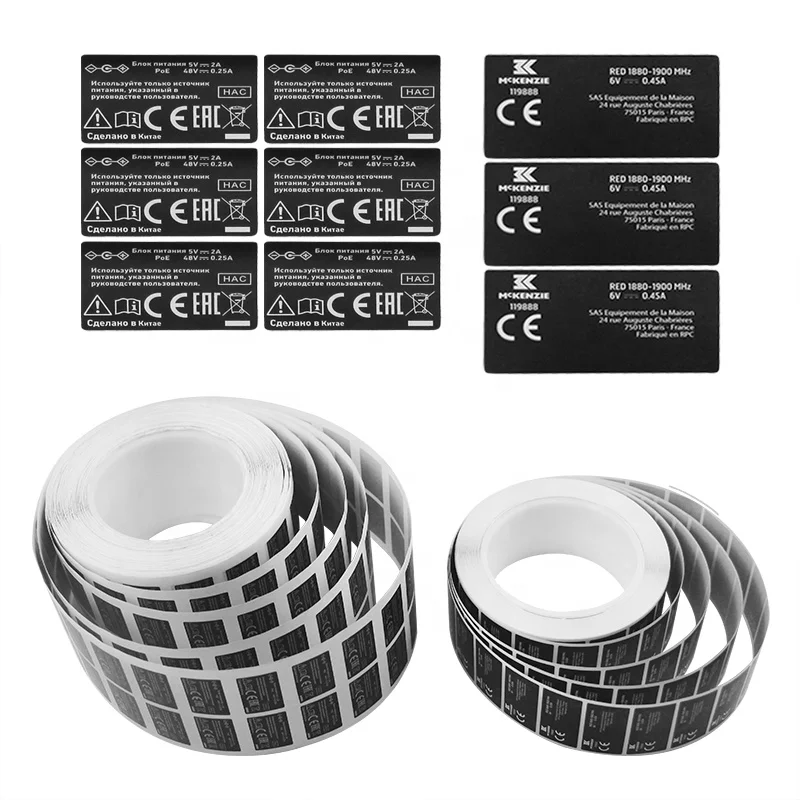 Custom High Quality Adhesive Pet Label Matte Label Sticker Roll for Electric Appliance