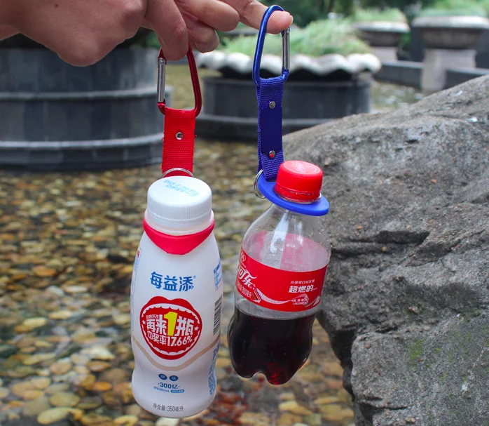 Hot Sale Aluminum Carabiner Clip OutDoor Rock Climbing Fastening Hook Hiking Mountaineering Carabiner With Water Bottle Holder