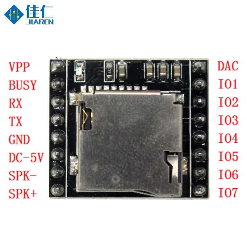  JQ8900-TF мини MP3 плеер модуль с упрощенной выходной динамик и TF карты для голосовые