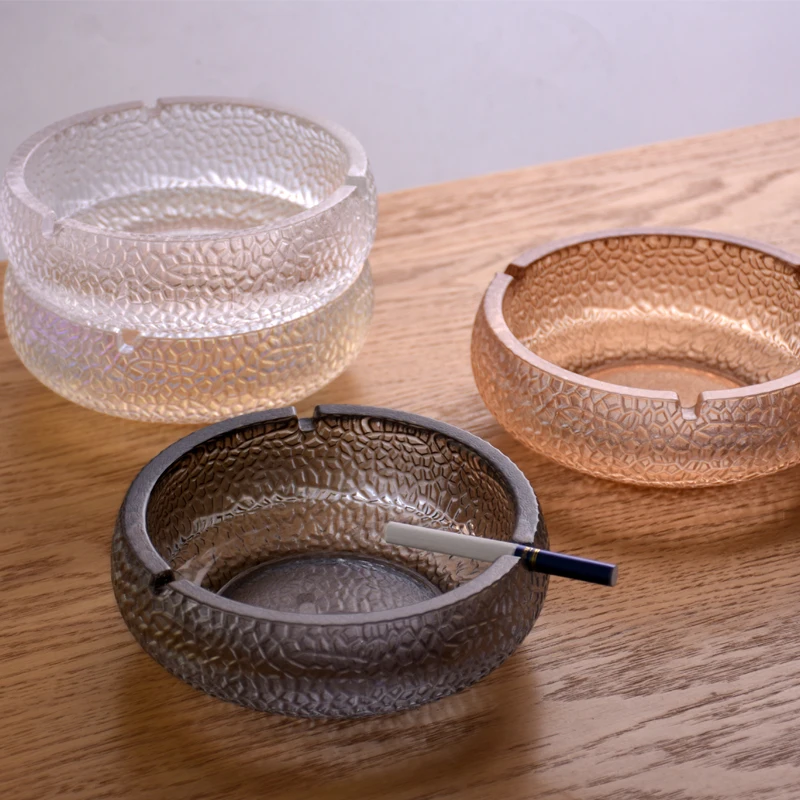 Modern Creative Luxury Crystal Ash Tray Large Home Office Glass Cigar Jar Ice Crack