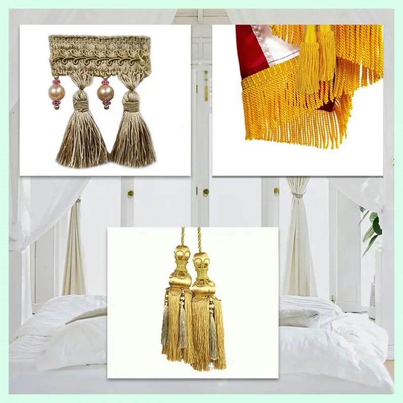 Wholesale new custom disgn colorful tassel fringe trim for bag