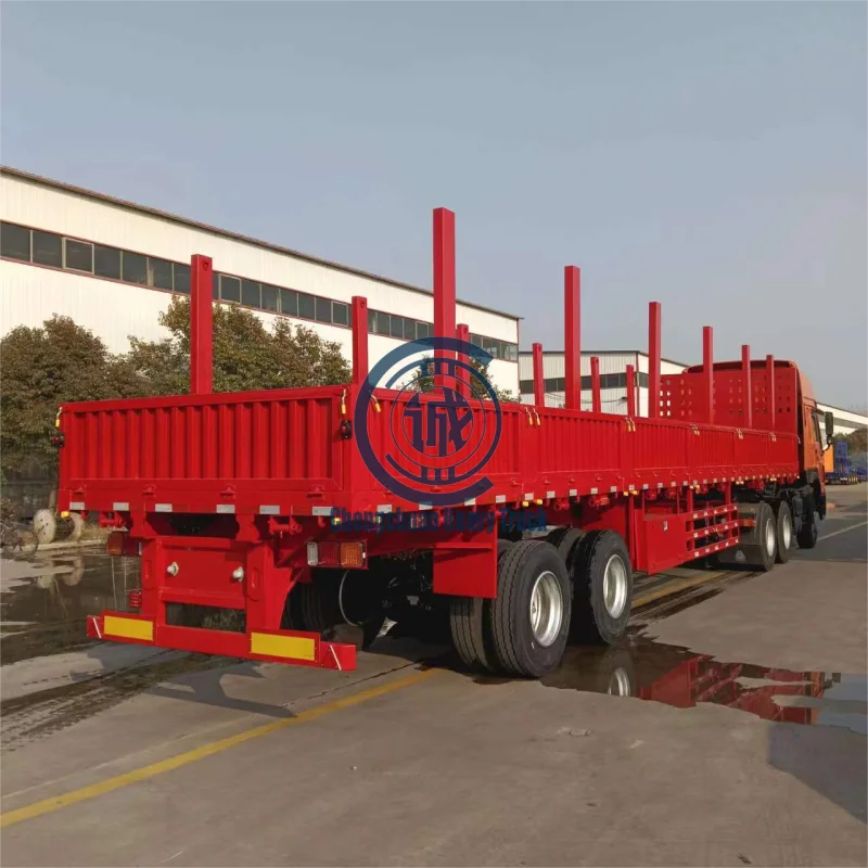 Factory Direct Sale OEM 2 Axles 50 Tonnes Loading Capacity Single Point Suspension Side Wall Semi-trailer