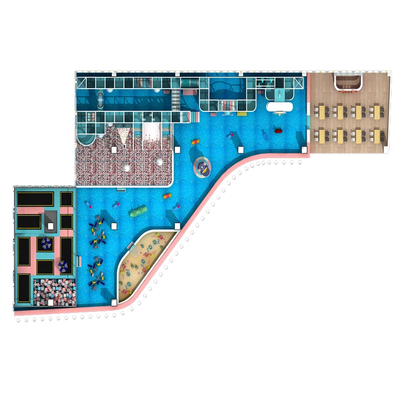 Pink Bubble House Ocean Ball Pools Kids Interactive Games Shopping Mall Entertainment Equipment with aircraft