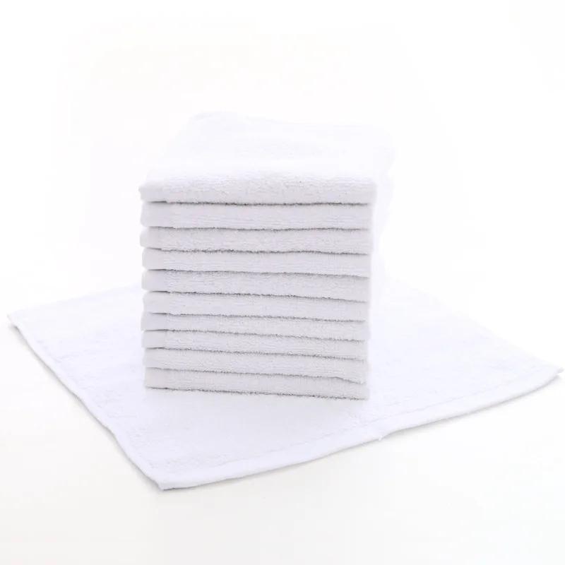 Custom eco friendly white 100% cotton mini hand towel disposable 25 25cm toallas de mano for home and kitchen