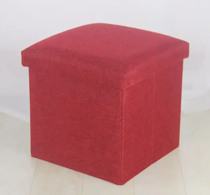 Living Room Eco-friendly Colorful Cube Chairs Folding Knit Fabric Storage Ottoman Stool