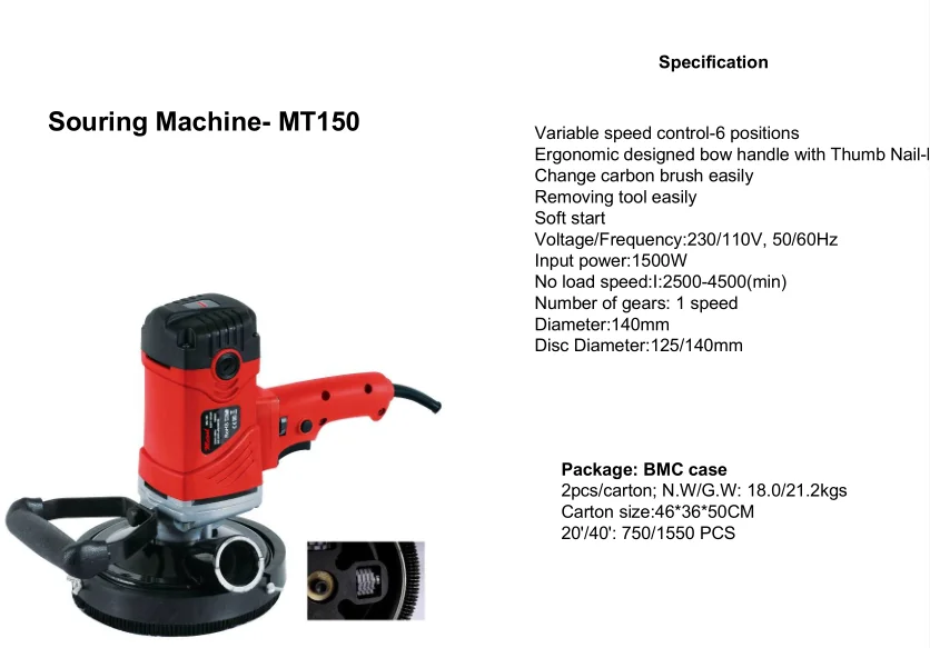 1500w Portable Mini Concrete Surface Grinder Concrete Polisher Floor Electric Concrete Wall Grinder
