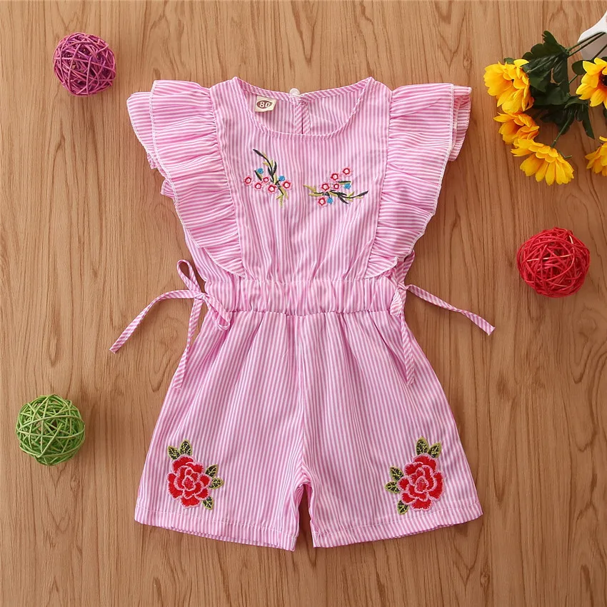 Европейские и американские летние комплекты детской одежды 2021 комбинезоны с летящим рукавом платья для девочек детская одежда