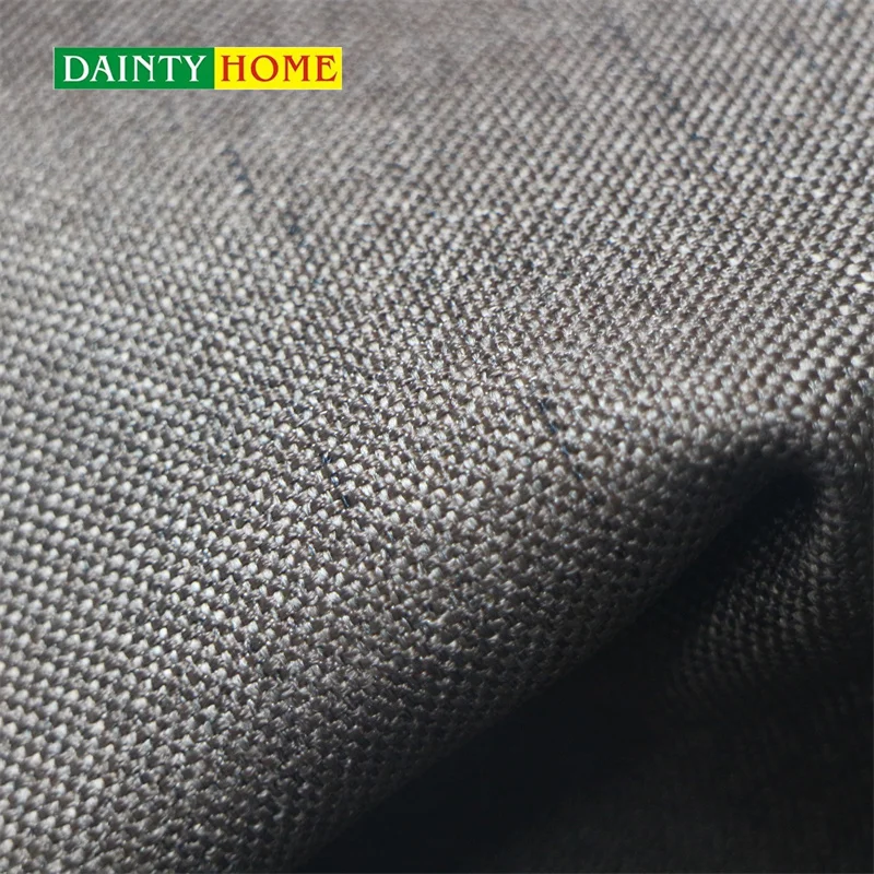 Factory supply fancy custom order pure color meteor hemp blackout window curtain for the living room and hotel