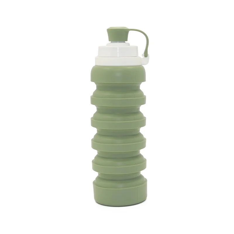 Food Grade Silicon Foldable Gym Sport Water Bottle for Drinking Eco Friendly  Nice Water Bottles Bpa Free Collapsible Wholesale