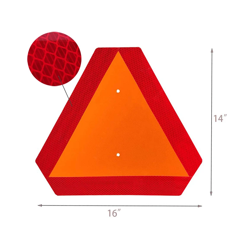 SMV Rear Marking Plate Diamond Grade Reflective Aluminum sheet Triangle Sign Reflective Slow Moving Vehicle Sign