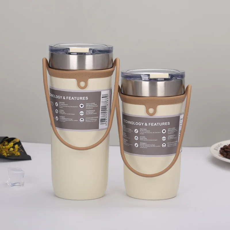 Tyeso coffee mug large capacity handle cup Thermos cup Japanese simple coffee car mug 304 stainless steel water cup