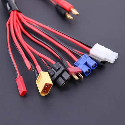Multifunctional Lithium B6 Charger Convert line for Remote Control Aircraft and Car 8 in 1 B6 Soft Silicone Wire Transfer Cable