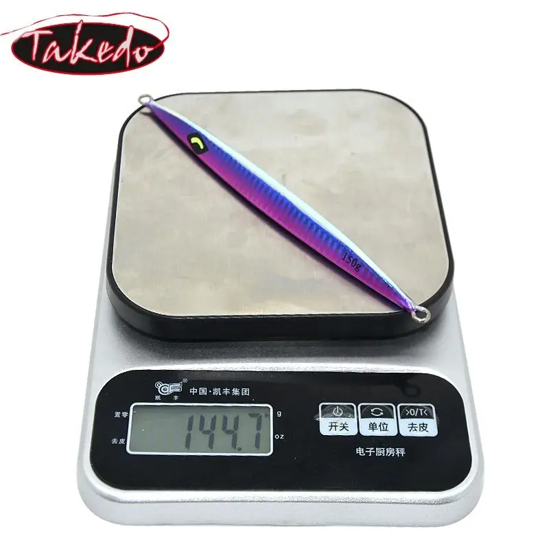 TAKEDO JY30 250g 210mm  Bass Lure Deep Sea Lead Metal Jig Lure  Fast Sinking Lures Pencil Vertical Lead Jigs
