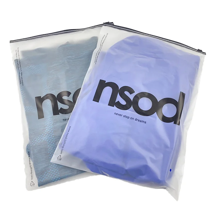 Custom High Quality Cosmetic Waterproof Clothes Packaging T Shirt Zip Lock Forested Zipper Bag For Clothes Sock With Logo
