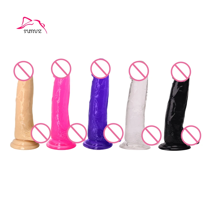 
2020 Wholesale 5 Size Available Adult Products Realistic Penis Dildo Natural Crystal 