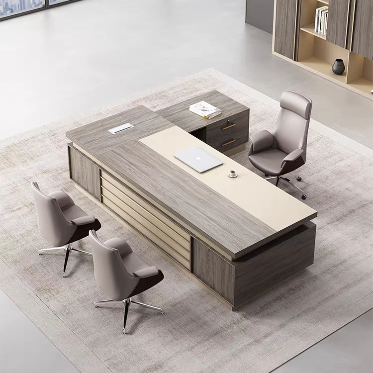 New Coming Office Furniture Wooden Manager Director Table L Shaped Executive Office Desk