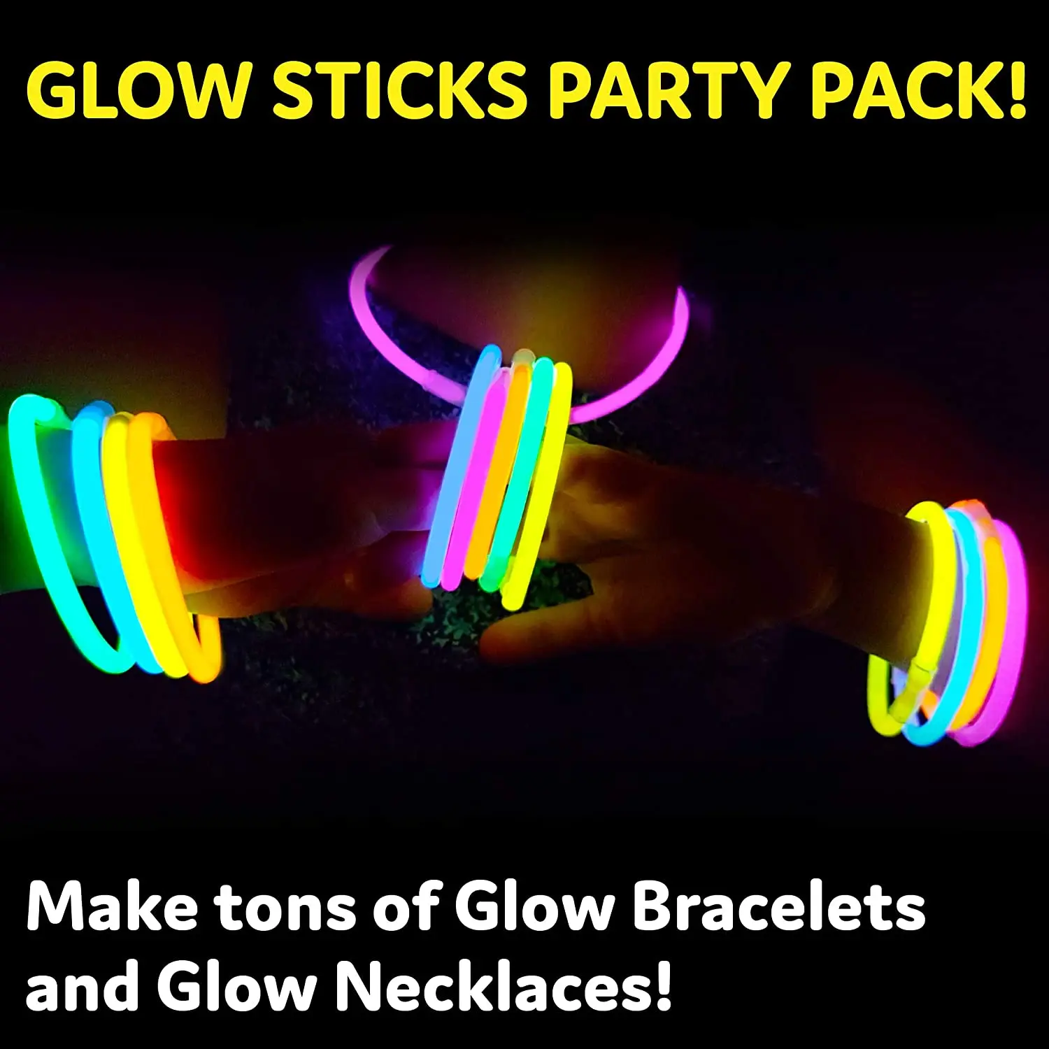 Glow Sticks Party Supplies 100 pack Light Up Sticks Party Favors Glow Party Decorations Neon Necklaces Bracelets with Connectors