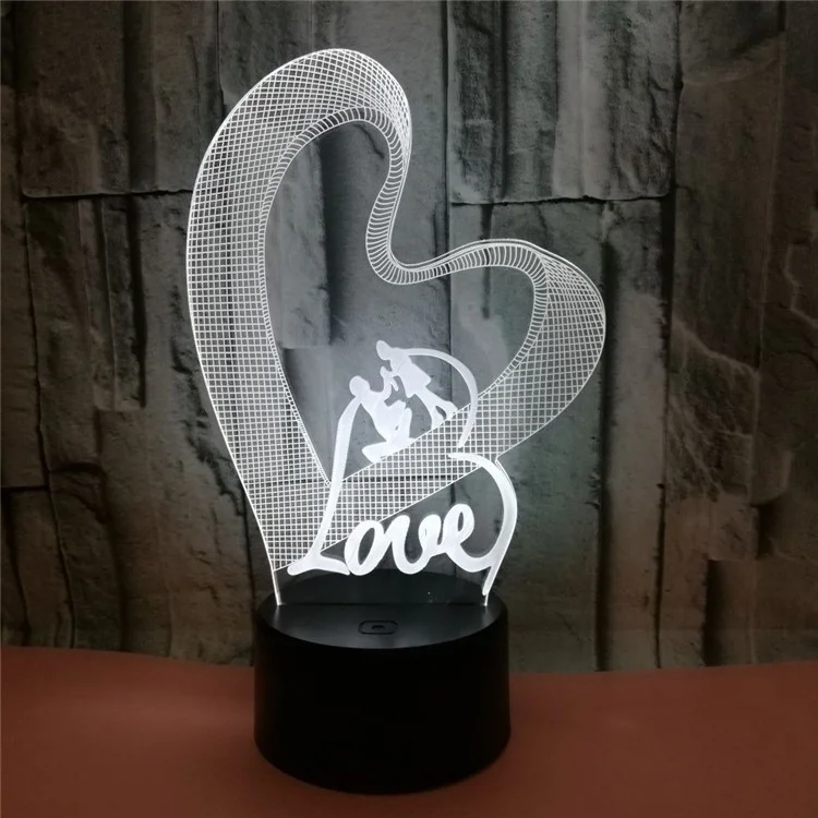 Пользовательские маленькая девочка Любимое сердце Shape3d светодиодные лампы маленькие ночные
