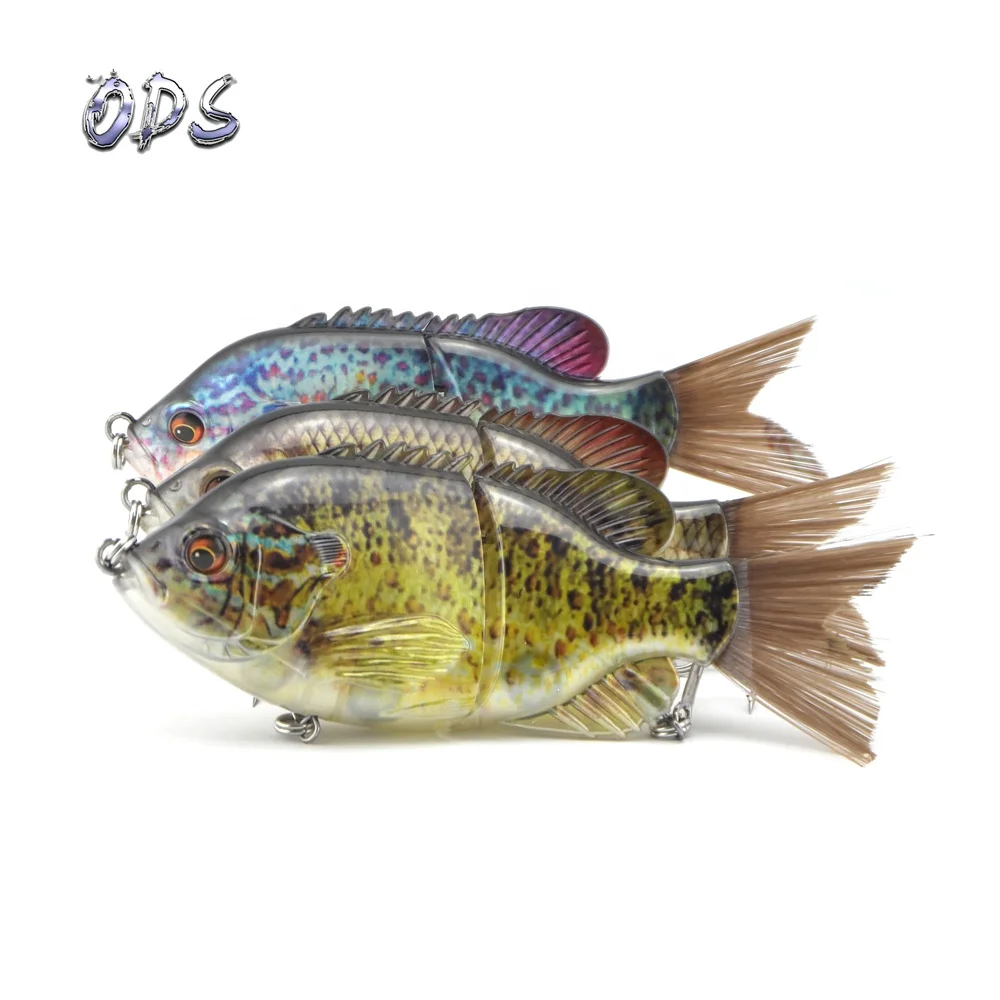 2 Section Bluegill Brush Tail Glide Swimming Bait sinking or floating lure for bass fishing