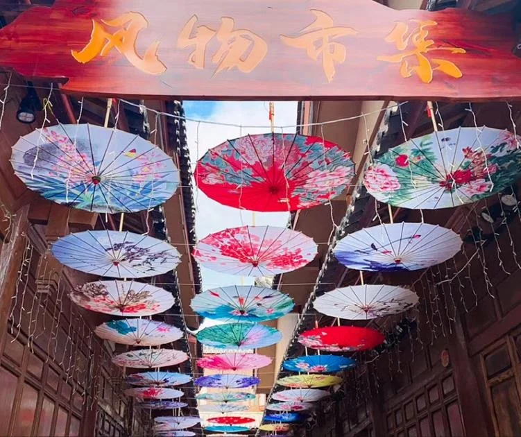 Japanese Chinese Ceiling Decoration Umbrellas Craft Dance Props Parasols Traditional Culture Handmade Silk Oiled Paper Umbrella