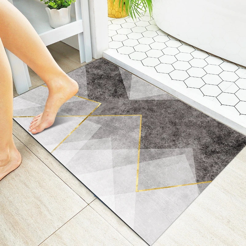 LANDOO Custom Size Skin Non Slip Super Absorbent Floor Mat Bathroom Waterproof Quick Dry Diatomite Bath Mat