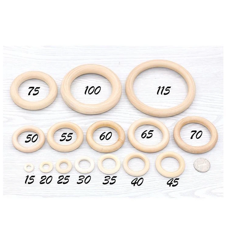 High Quality Beech Wooden Circle Ring Baby Teething Ring Unfinished