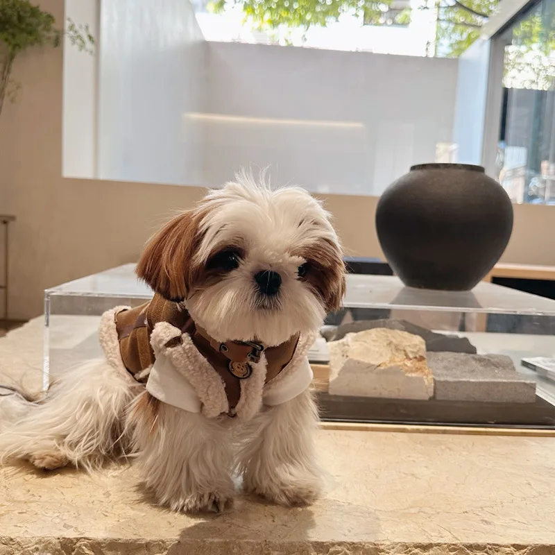 2024 High Quality Winter Pet Clothing Windproof Thick Plus Velvet Warm Clothes Jacket Outdoor Comfortable Dog Coat