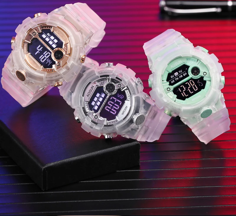 Unisex Waterproof Led Wristwatch with Alarm Clock 12/24 H Stopwatch Calendar Boys and Girls Children Sports Digital Watches