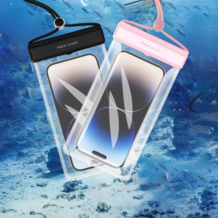 Universal Colorful Water Proof Mobile phone Pouch Custom PVC TPU Waterproof Phone Case Bag With Lanyard For Man And Woman