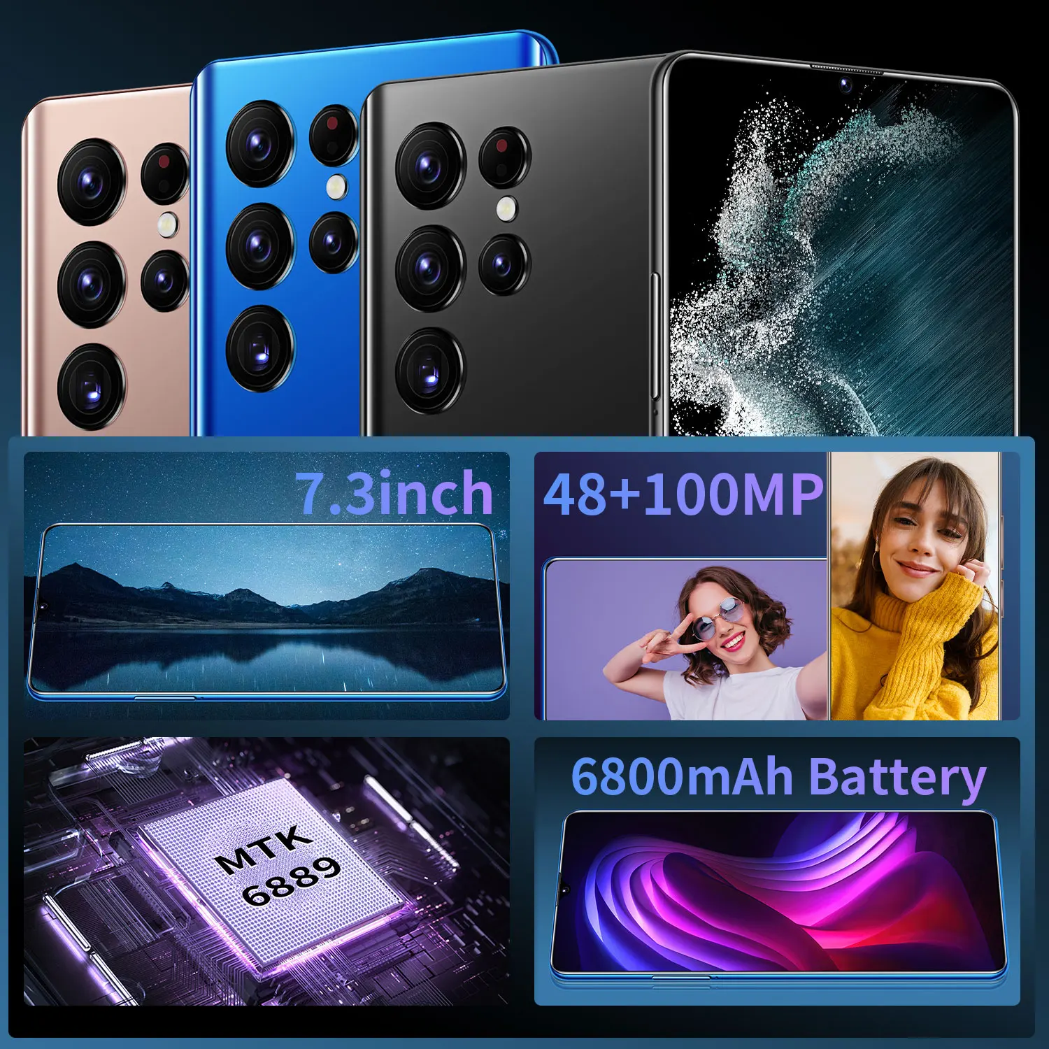 Лидер продаж, S23 ультра оригинальный 7,3 дюймов 16 ГБ + 1 ТБ, игровые разблокированные сотовые телефоны с двумя Sim-картами, мобильный телефон 5G, смартфон на базе Android