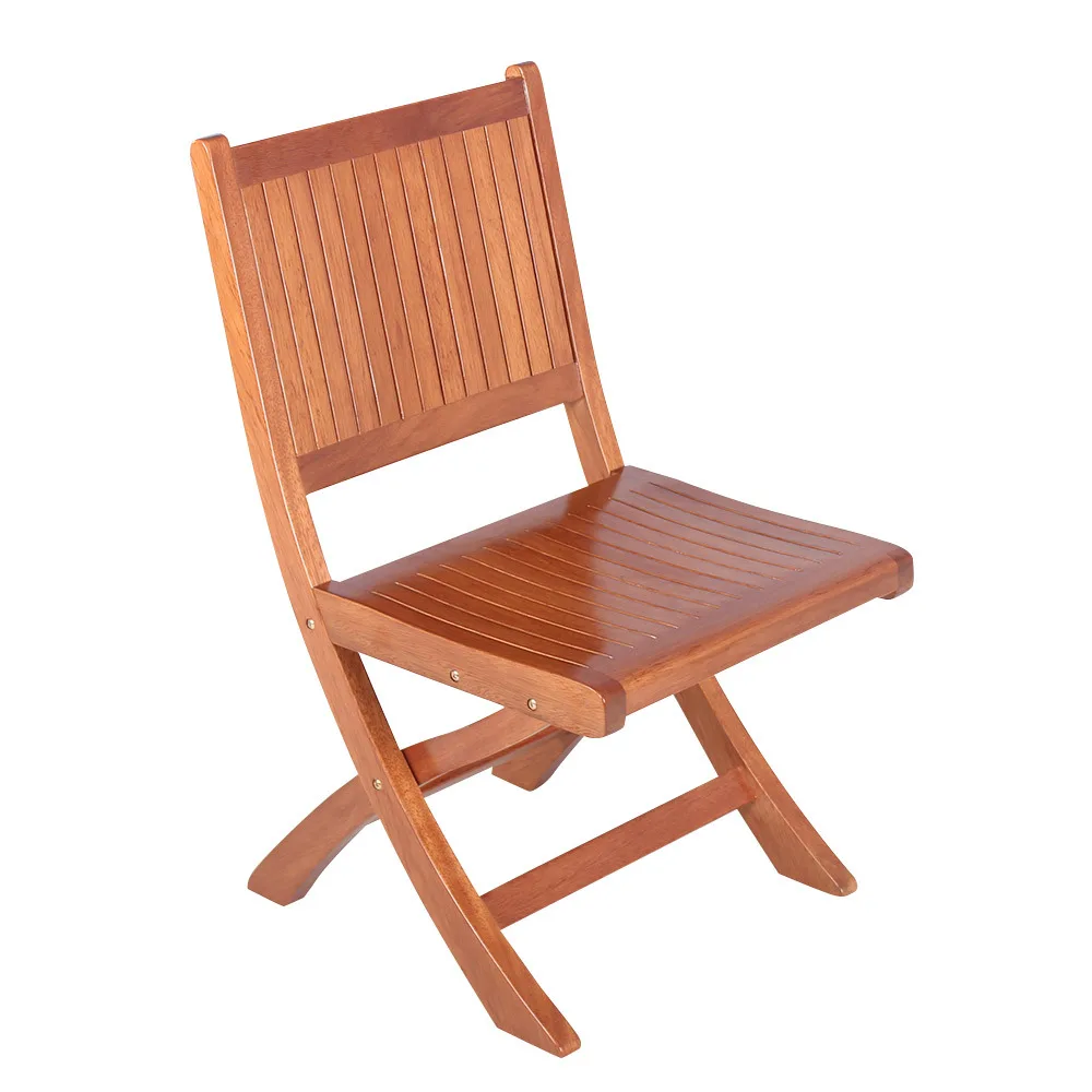 Foshan Wholesale Outdoor Garden Solid Wood Folding Armless Chair