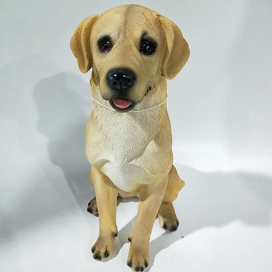 Art Safety Resin Pet Dog Sculpture Garden Labrador Bulldog Golden Retriever Animal Figurine Decoration Custom Resin Craft
