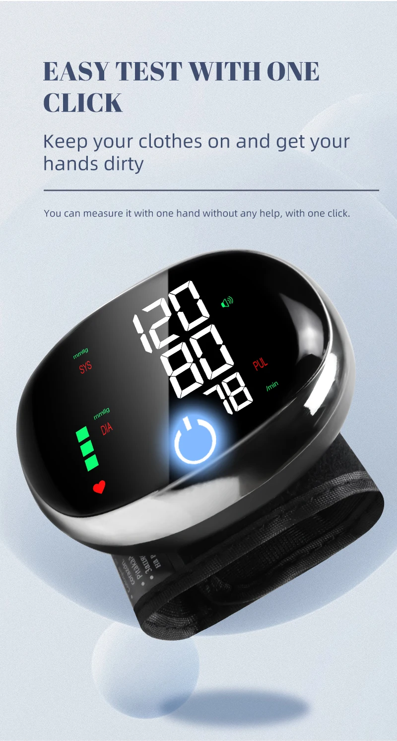 Factory BP Monitor electronic Wrist Tensiometer Blood Pressure Machine sphygmomanometer