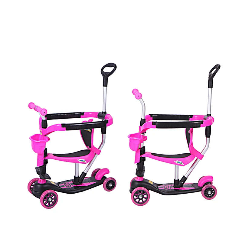 multi function Flashing 4 Wheel 6 IN 1 Mini Ant Kids Safety children Kick Scooter with seat