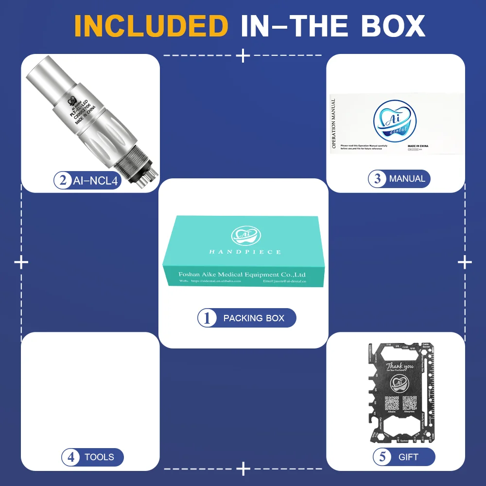 Dental High Speed Handpiece Quick Coupler 4 Hole Couplings LED Self-generator Air Turbine Dental Consumables