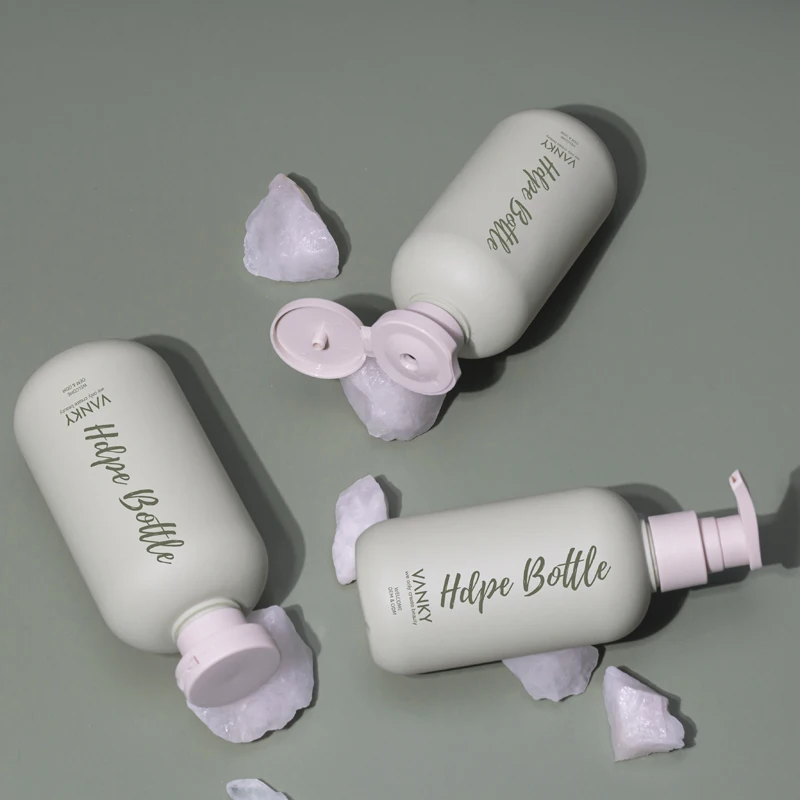 New popular Hdpe Customized 500ml Frosted Shampoo Bottle With flip cap or pump