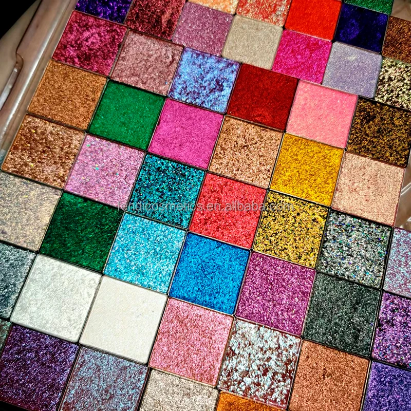 wholesale 495 colors round square pan custom eye shadow private label vegan makeup duochrome glitter eyeshadow palette
