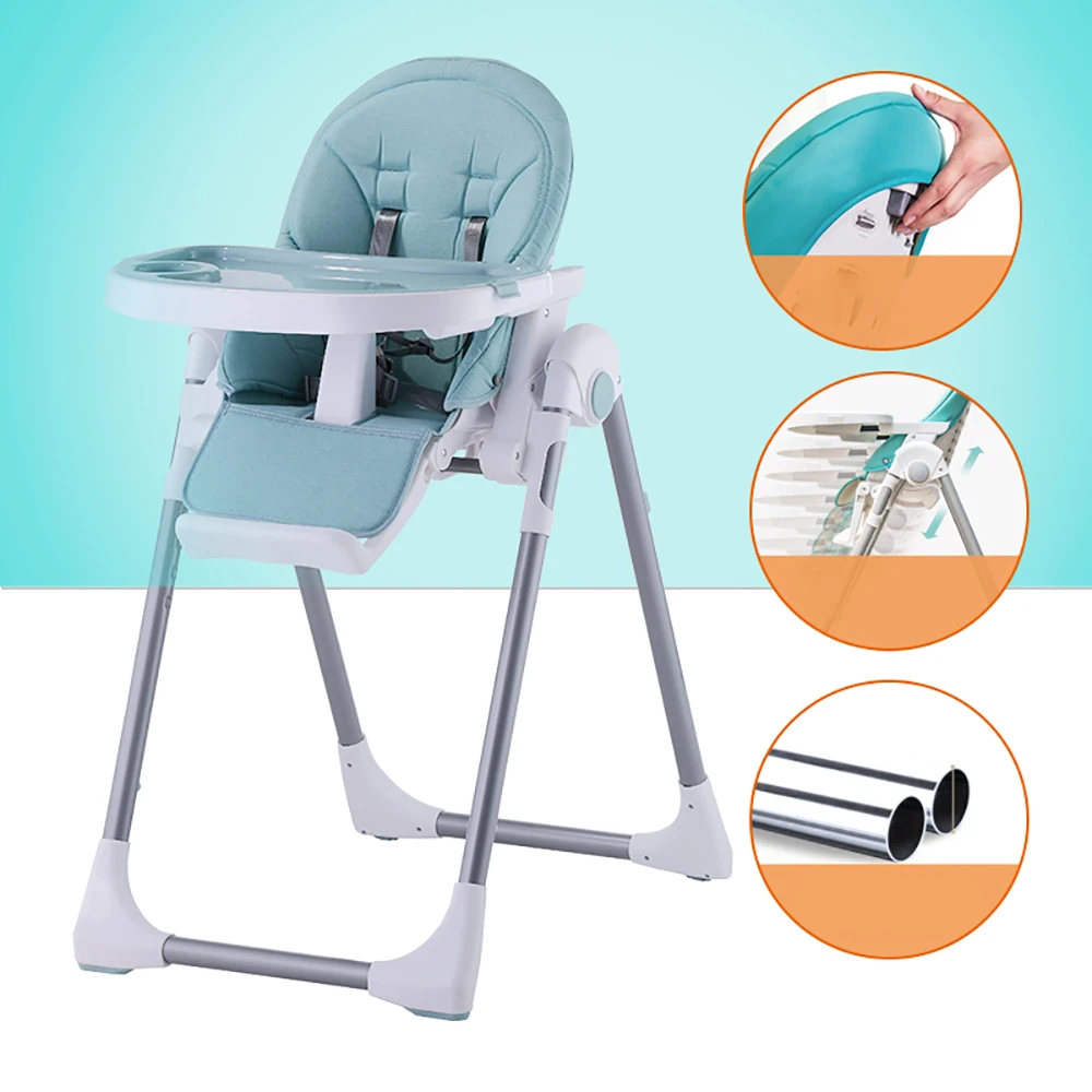 
Hot Sale Cushion Booster Foldable Portable Plastic Dining Feeding High Baby Chair 