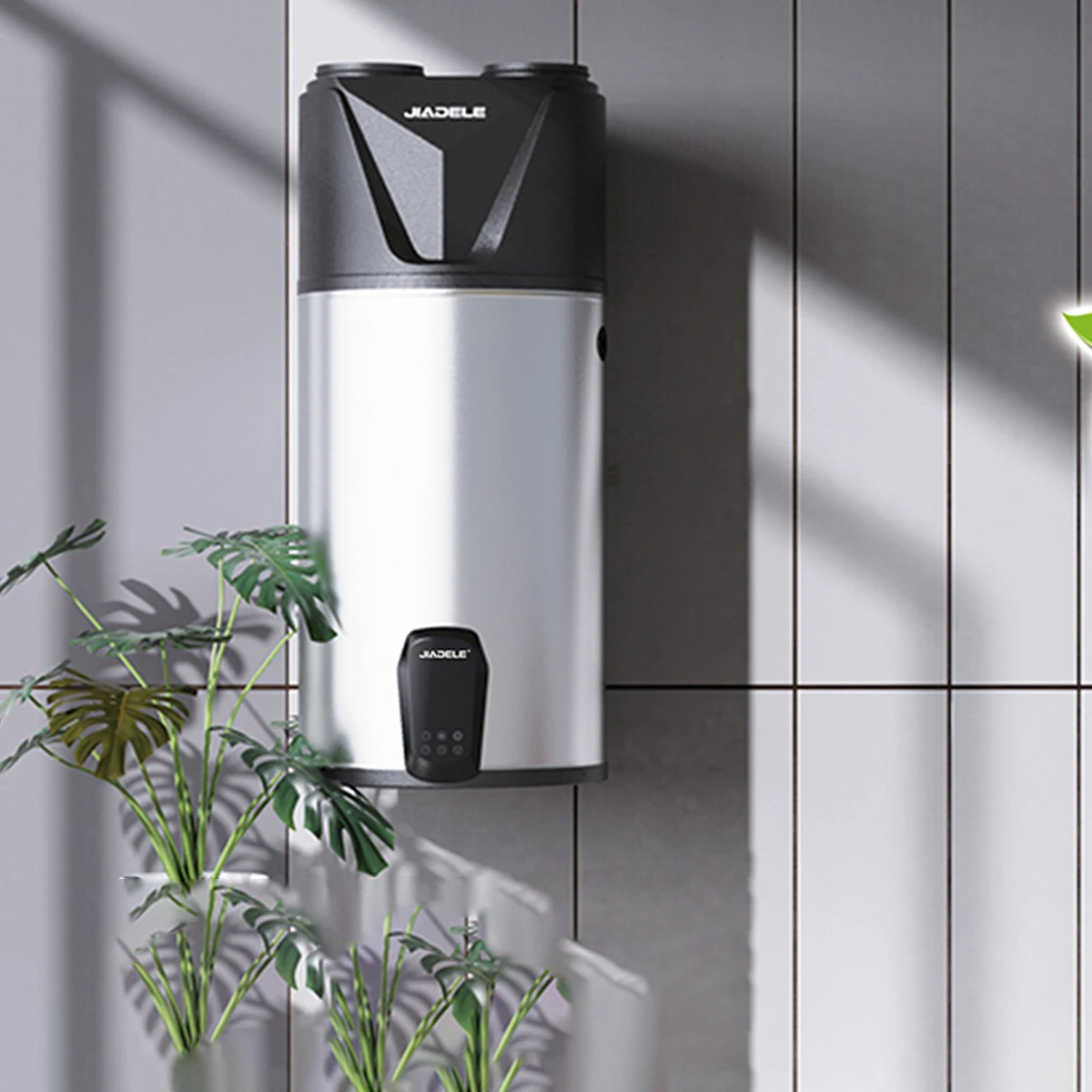 JIADELE R290 Wall Mounted Heat Pump System Hybrid Hot Water Heater Boiler 80L 100L Air Heating for Household