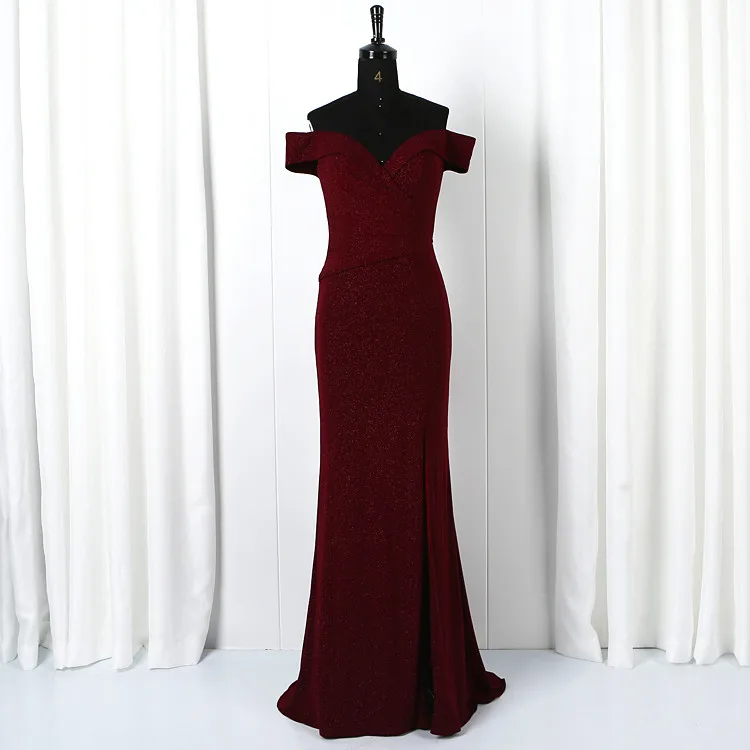 Wholesale lace up off shoulder mermaid prom dresses 2020 celebrity bodycon evening dress