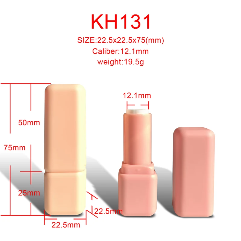 KH131 Luxury 3.5g Matte Lipstick Tube For Custom Liquid Lipstick Square Tube With Cosmetic Tube Packaging