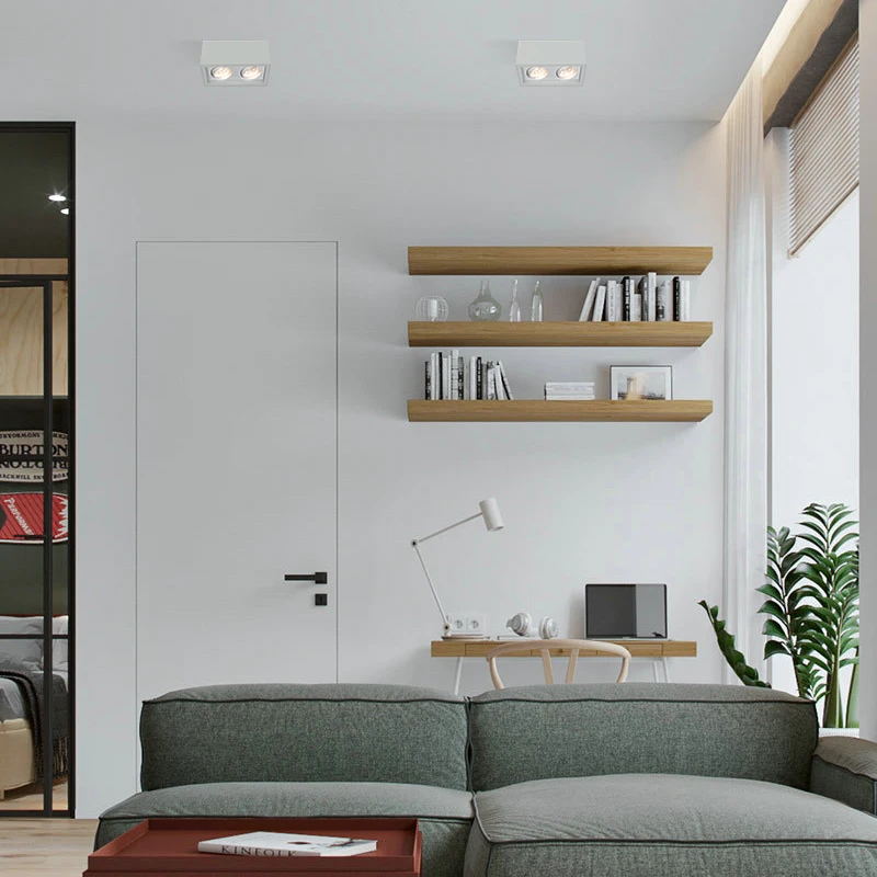 Double Head Ceiling Indoor Led Light 3000k Anti Glare IP44 360 gyro Surface Mounted Led Downlight