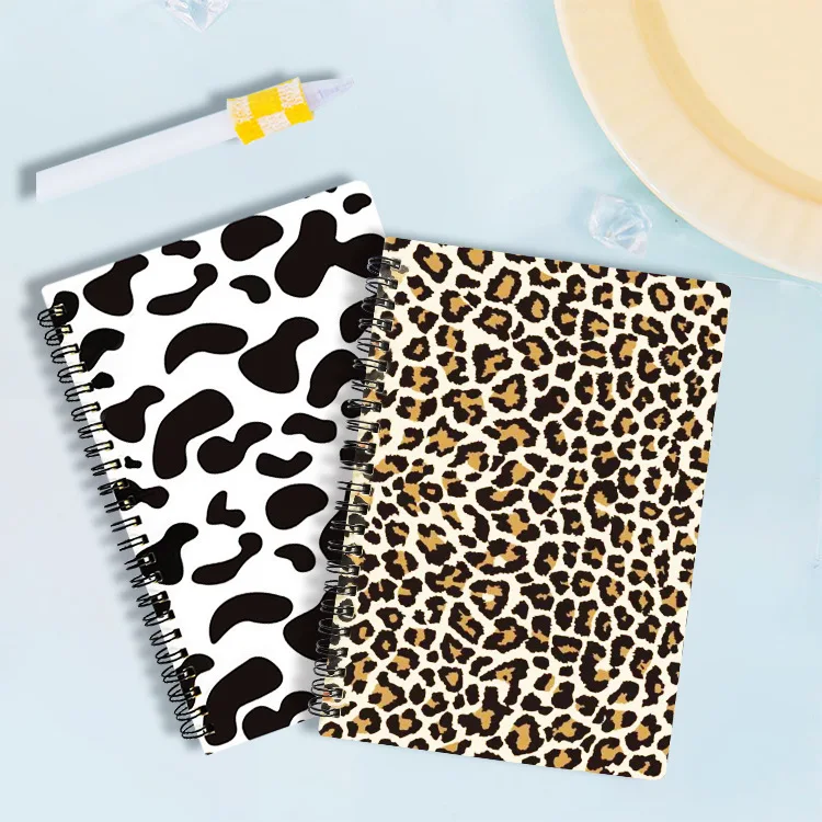 A5 Kawaii personalizados cuadernos para estudiantes espiral cuadernos universitarios leopard print notebook