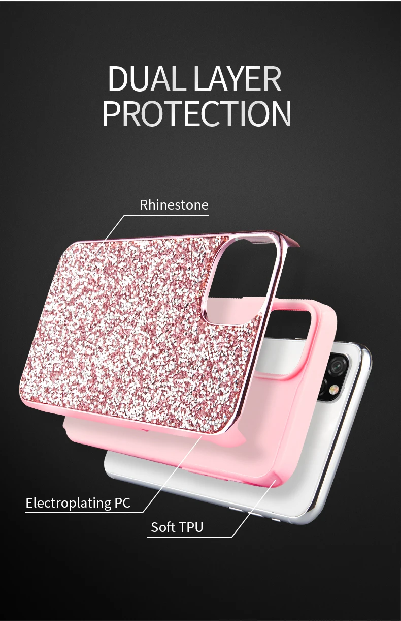  TPU PC гальванизированная Алмазная блестящая задняя крышка чехол для samsung galaxy s10 plus iphone 11 pro max