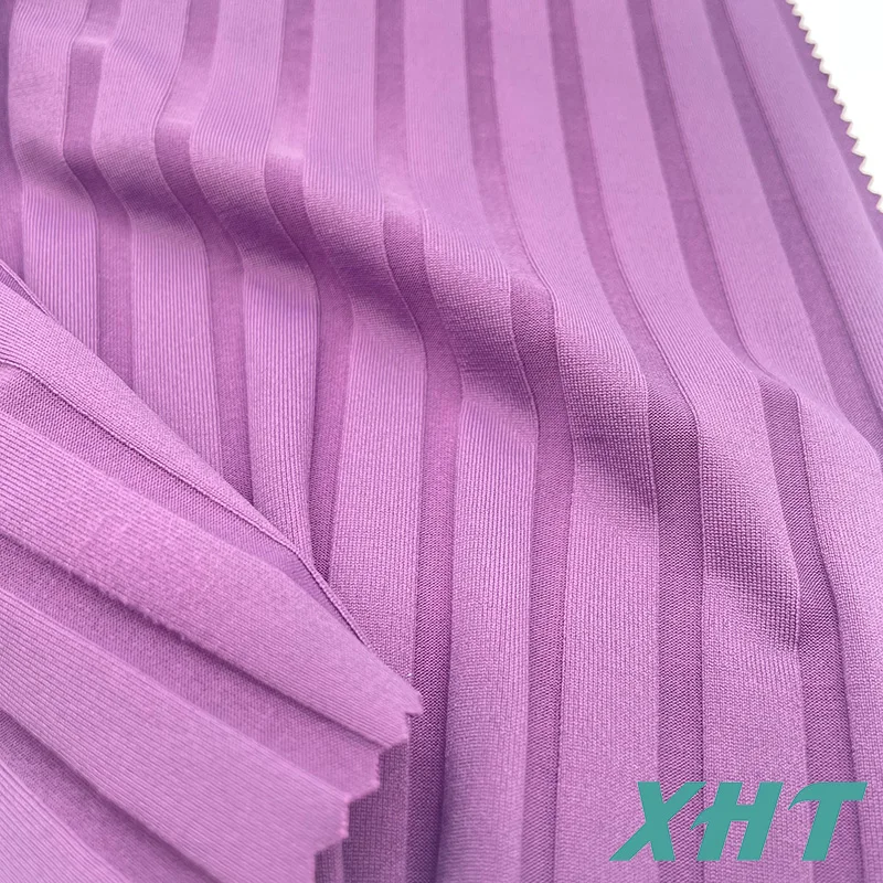 High flexibility stripe  rib  fabric for swimwear