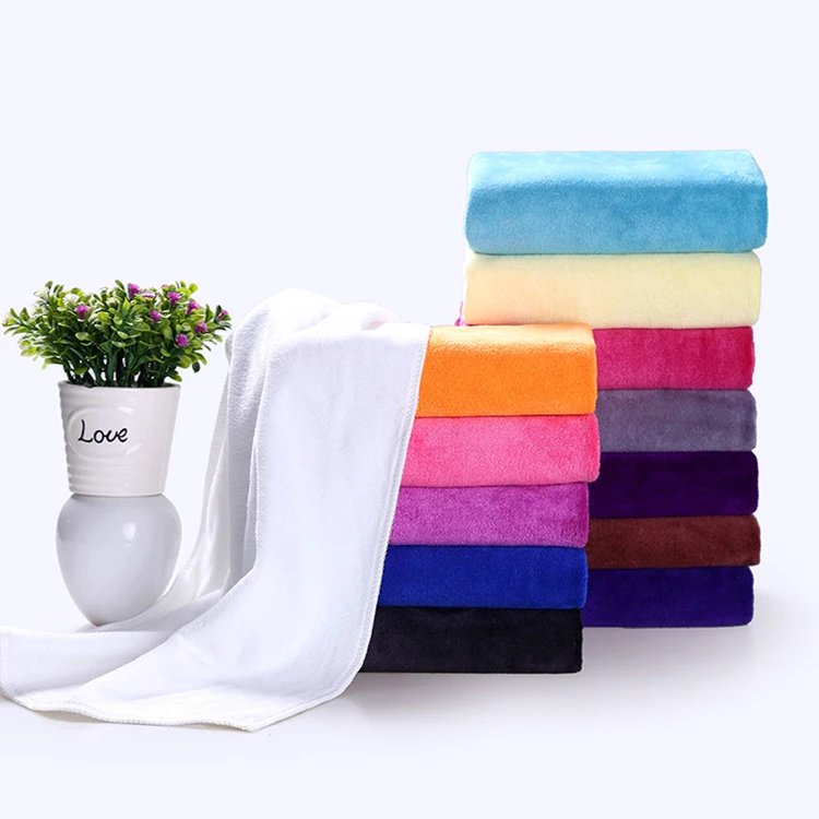 Solid color bathroom product microfiber soft superabsorbent bath towel hotel