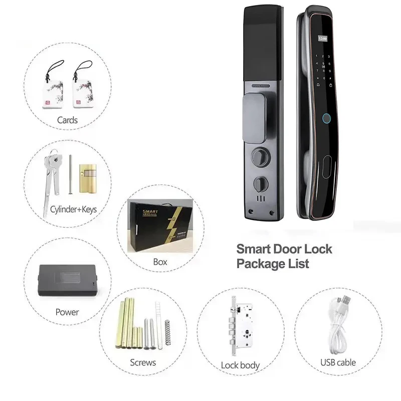 TYSH Fingerprint Electric Fully Automatic Lock Tuya App Smart Home Door Lock Biometric Fingerprint Lock For Wood Door