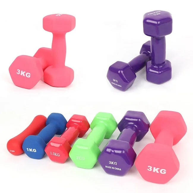 Yoga fitness neoprene vinyl dumbbells set weightlifting gym 5lb dumbbell