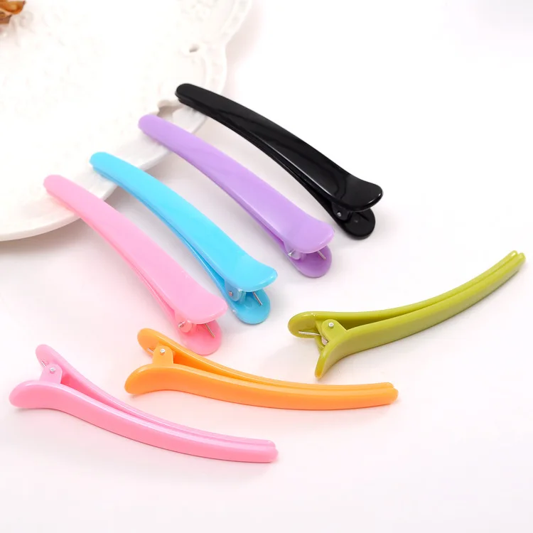 Factory Price Wholesale 8cm Large Size Professional Hair Styling Fix Color Plastic Duck Bill Hair Clip