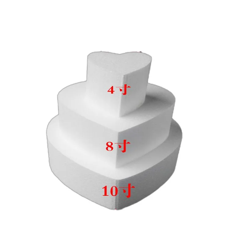 Hot Sale Heart Shaped Foam For Cake Wedding Foam Cake Embryo Model Baking Decoration Practice Mold